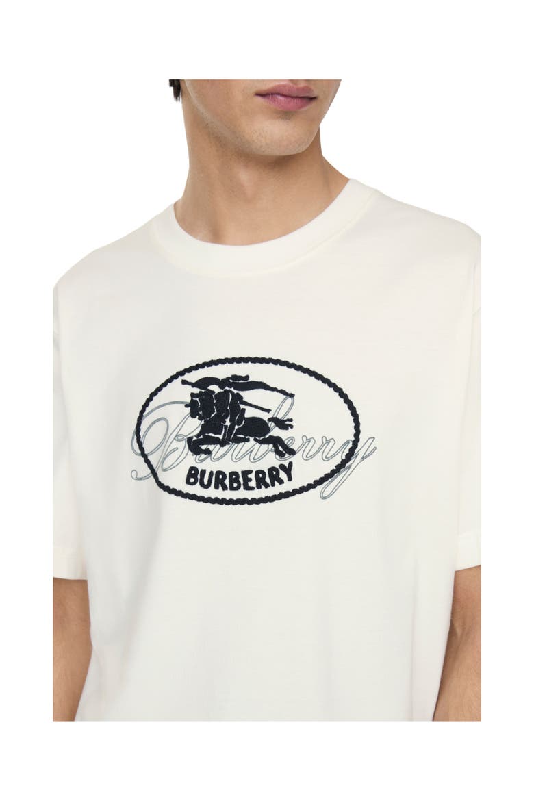 Knight Stamp Cotton T-shirt, Alternate, color, Chalk white