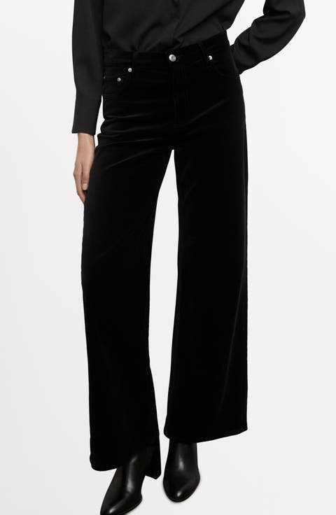 Wide Leg Velvet Jeans
