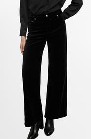 MANGO Wide Leg Velvet Jeans