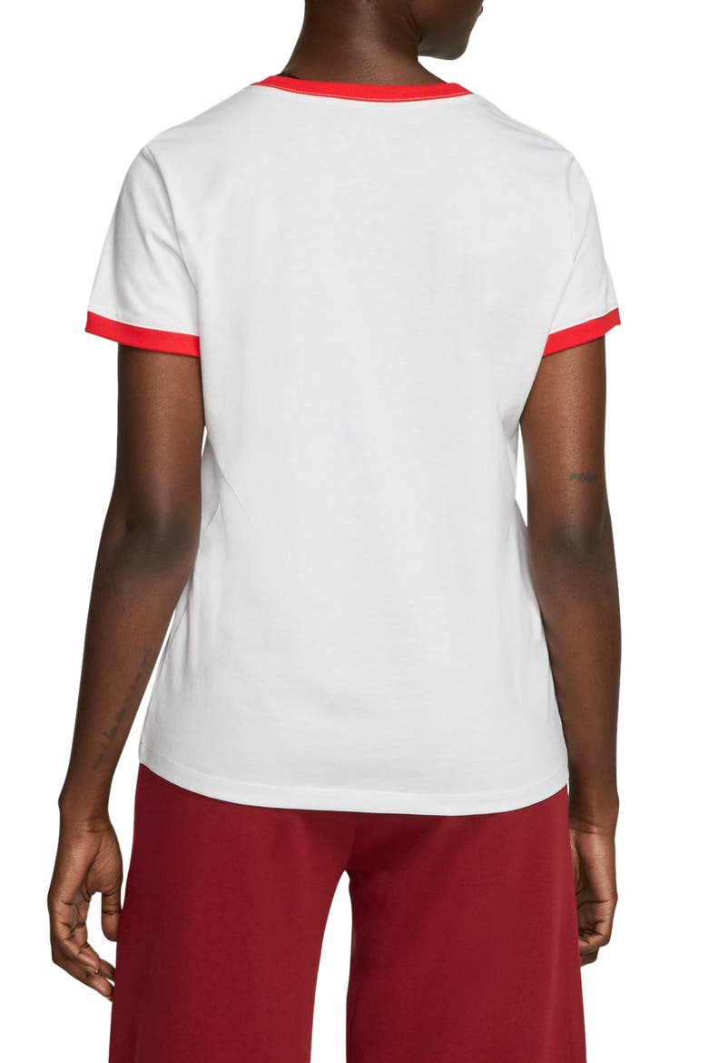Futura Logo Cotton Ringer Tee, Alternate, color, WHITE/ UNIVERSITY RED/ PINK