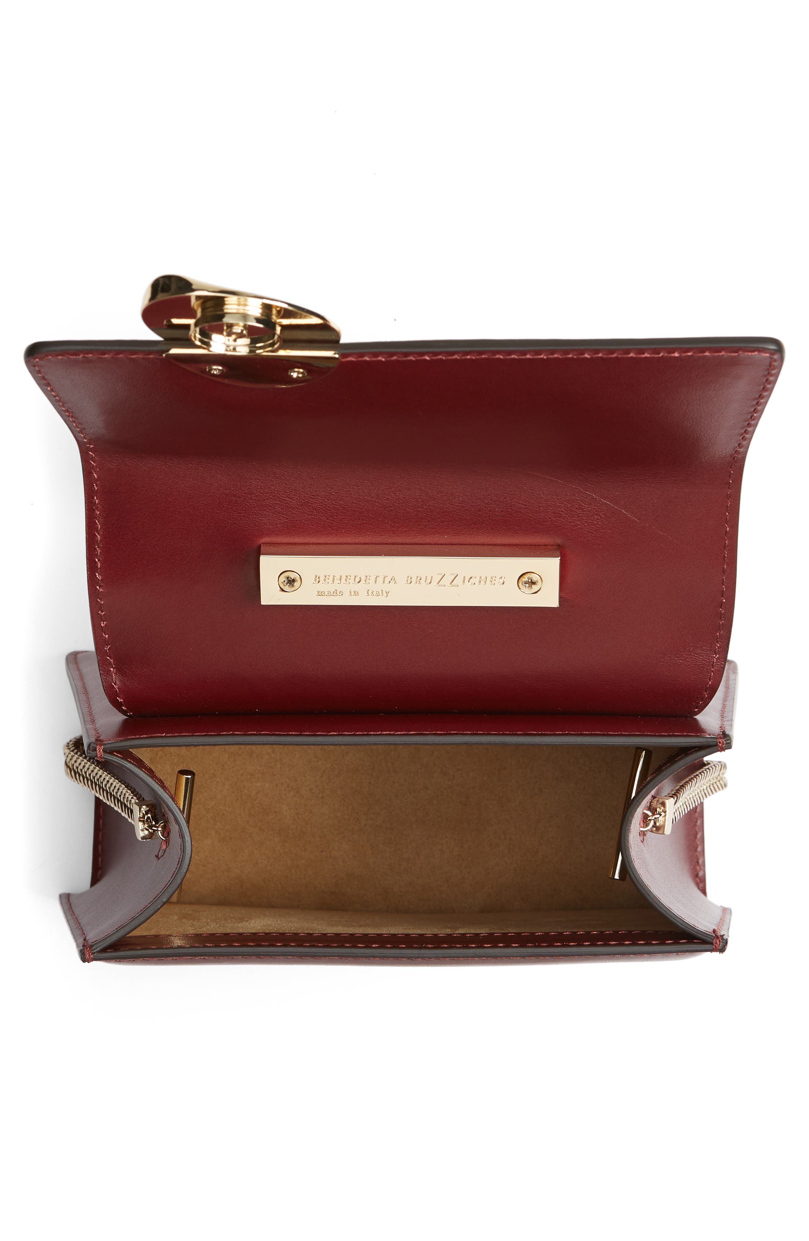 Small Brigitta Leather Top Handle Satchel, Alternate, color, BORDEAUX