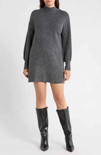 Mock Neck Long Sleeve Sweater Dress