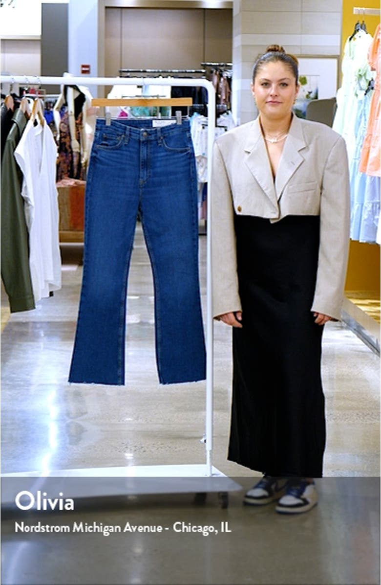 Casey Raw Hem High Waist Ankle Flare Jeans, sales video thumbnail