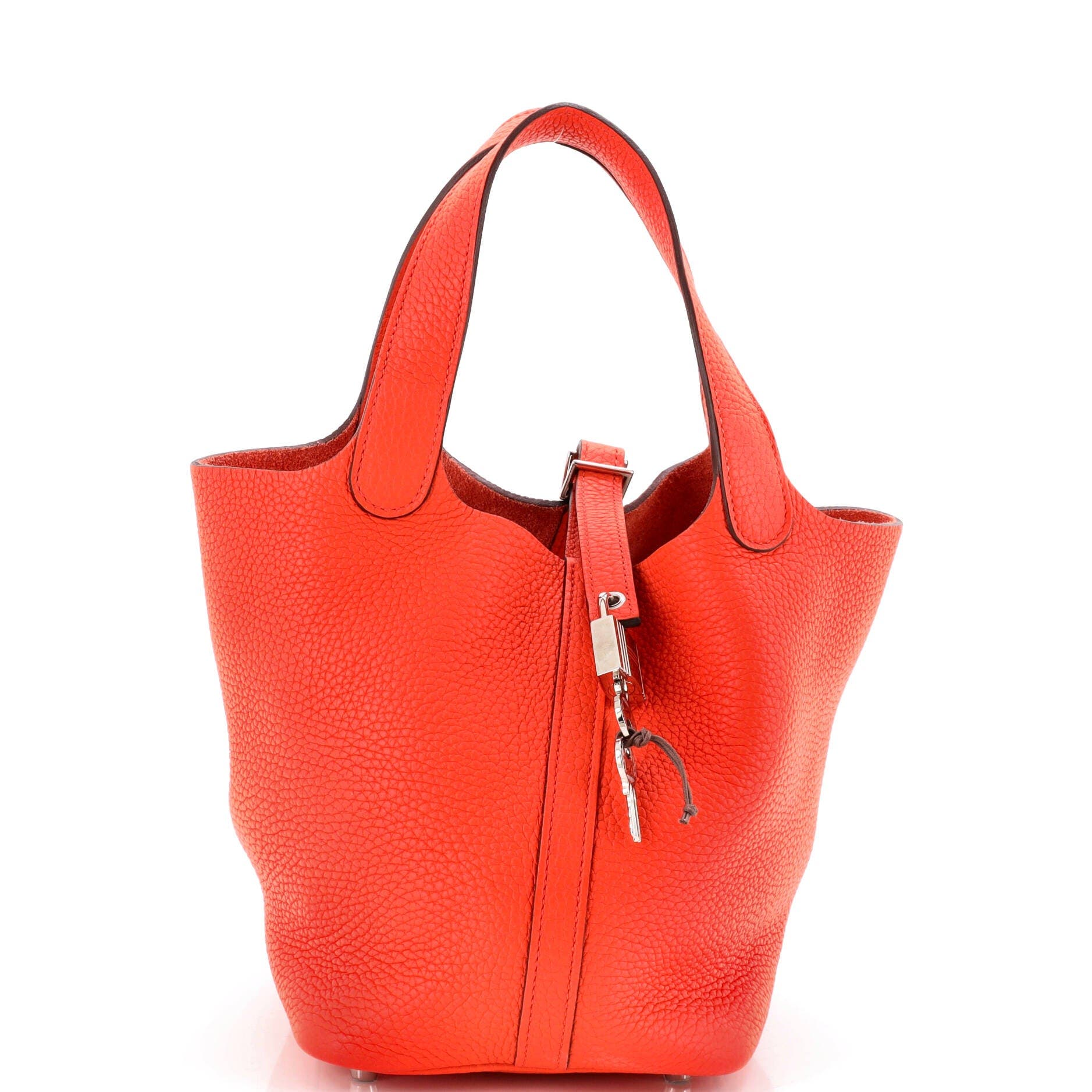 Pre-Owned Hermes Picotin Lock Bag Clemence PM, Main, color, Orange Poppy