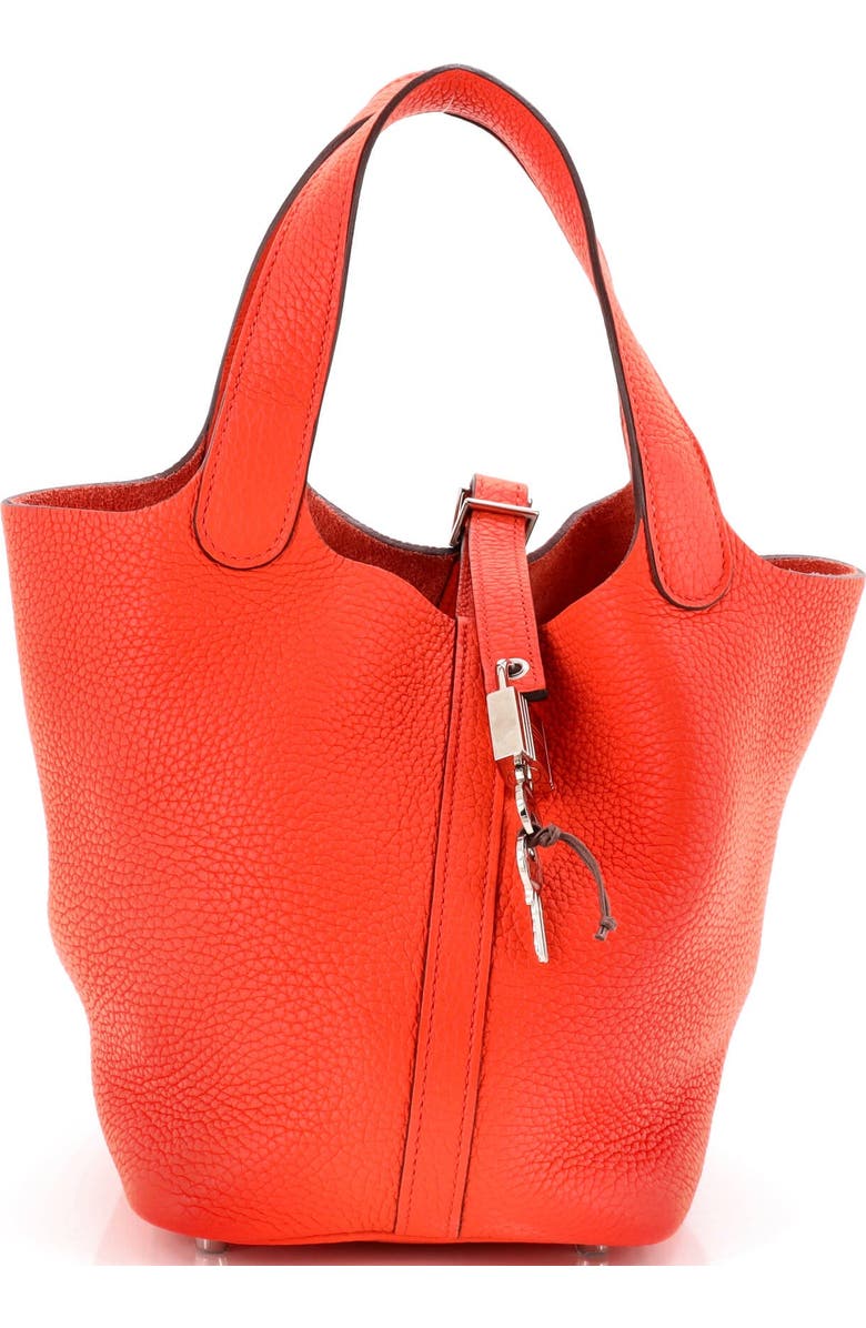 Pre-Owned Hermes Picotin Lock Bag Clemence PM, Main, color, Orange Poppy