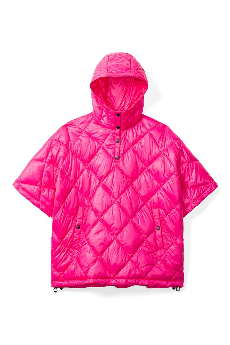 Water Resistant Diamond Quilted Poncho, Main, color, ORCHID