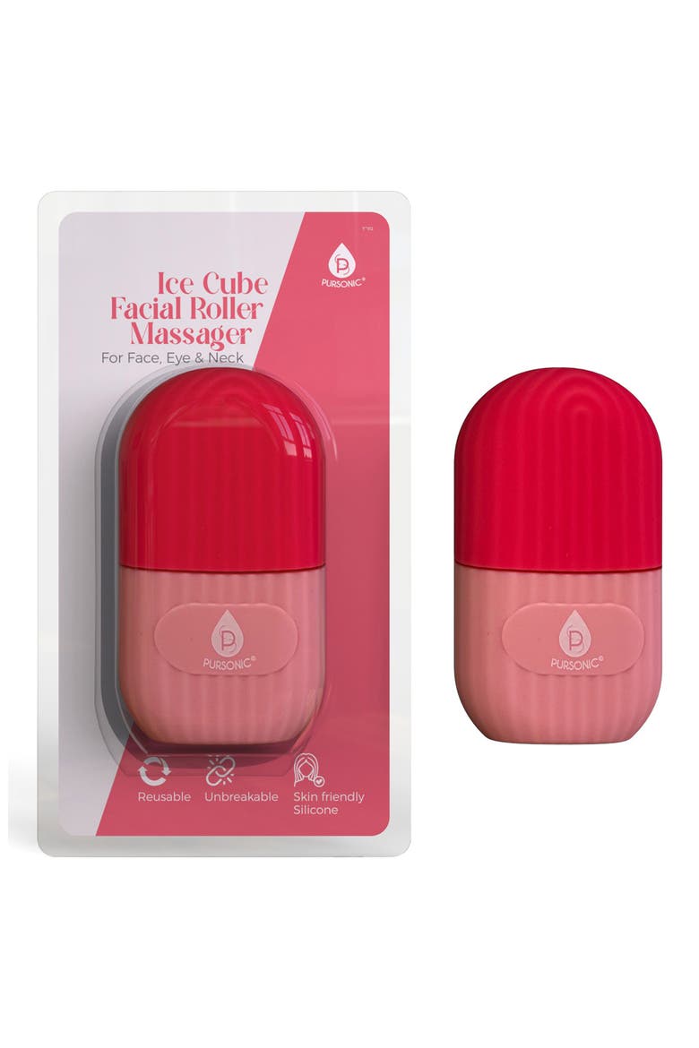 Ice Cube Facial Roller Massager, Alternate, color, PINK