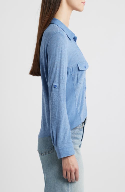 Caslonr Caslon(r) Roll Tab Knit Shirt In Blue Colony