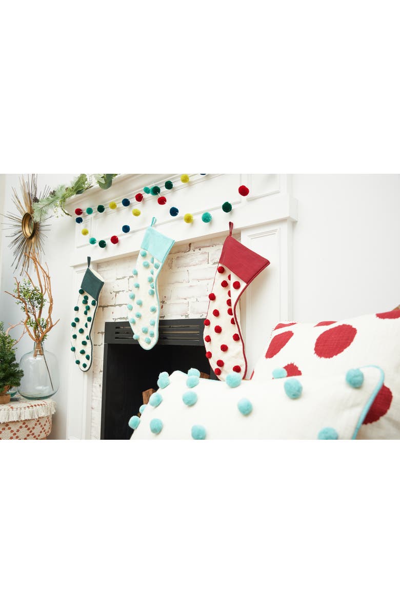 carol & frank Surf Dot Rectangle Oblong Tufted Decorative Accent Pillow, Alternate, color, Green