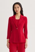 Ming Wang Tailored Single Button Knit Jacket