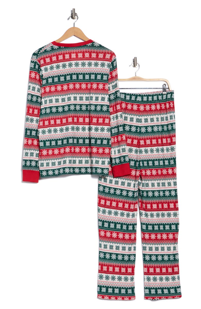 JACLYN Dad Matching Family Fair Isle Snowflake Long Sleeve Shirt & Pants Pajamas, Alternate, color, Bergen Fair Isle
