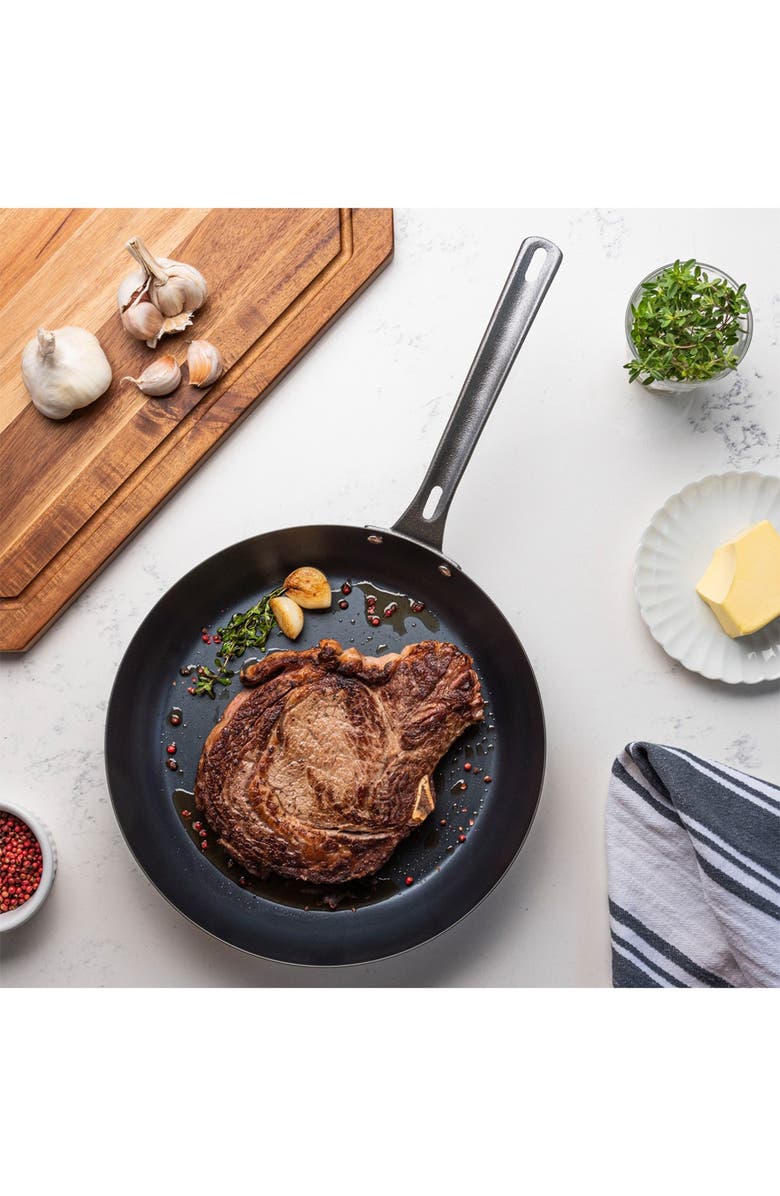 Viking Blue Carbon Steel 12" Frying Pan, Alternate, color, Black