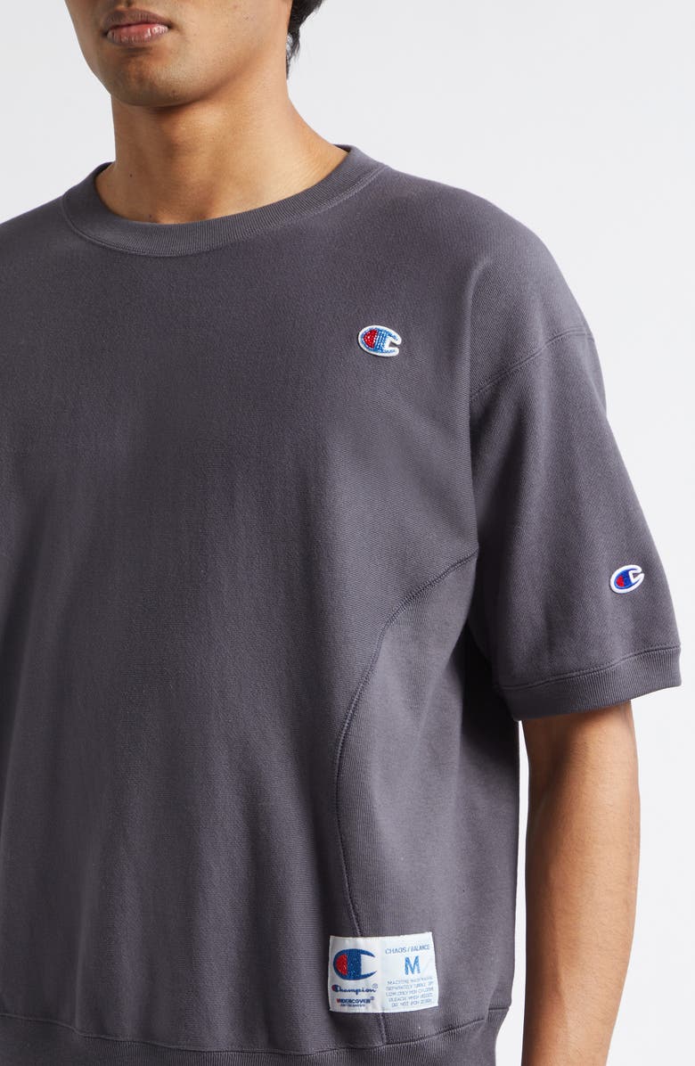 Undercover x Champion Short Sleeve Cotton Fleece Sweatshirt, Alternate, color, Gray Purple