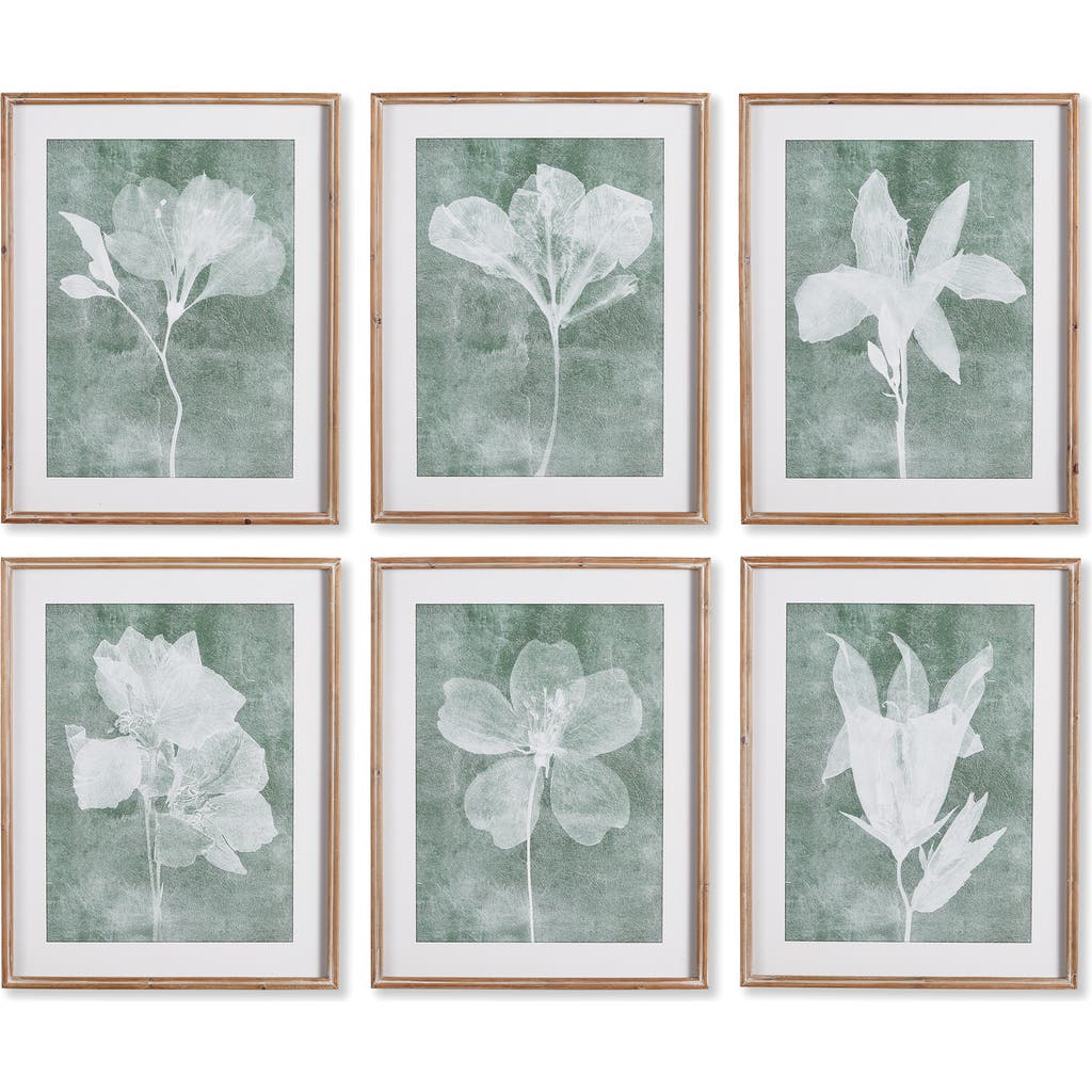 Napa Home & Garden Translucent Floral Prints Set Of 6 In Blue