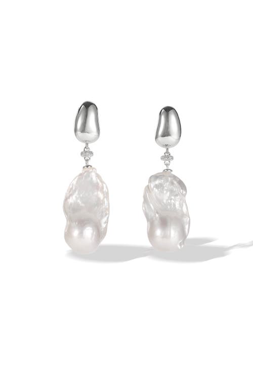 Classicharms Doris Large Freshwater Baroque Pearl Drop Earrings In Brown