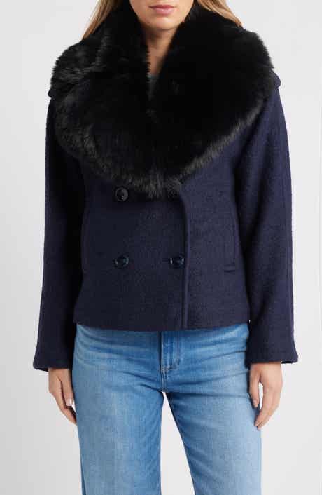 Sam Edelman Peacoat with Removable Faux Fur Collar