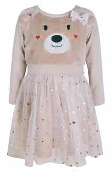 Zunie Kids' Faux Fur Teddy Bear Tutu Dress