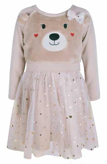 Zunie Kids' Faux Fur Teddy Bear Tutu Dress