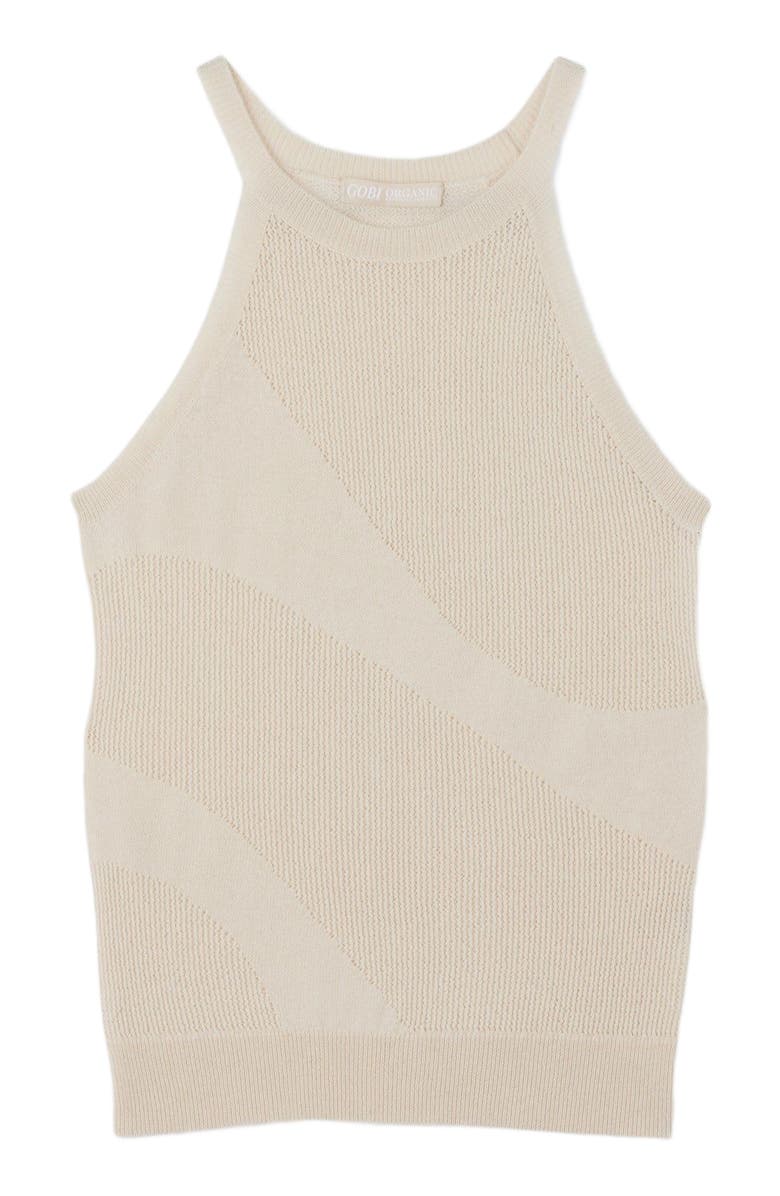 GOBI Mongolian Cashmere Organic Color Cashmere Top, Alternate, color, Off White