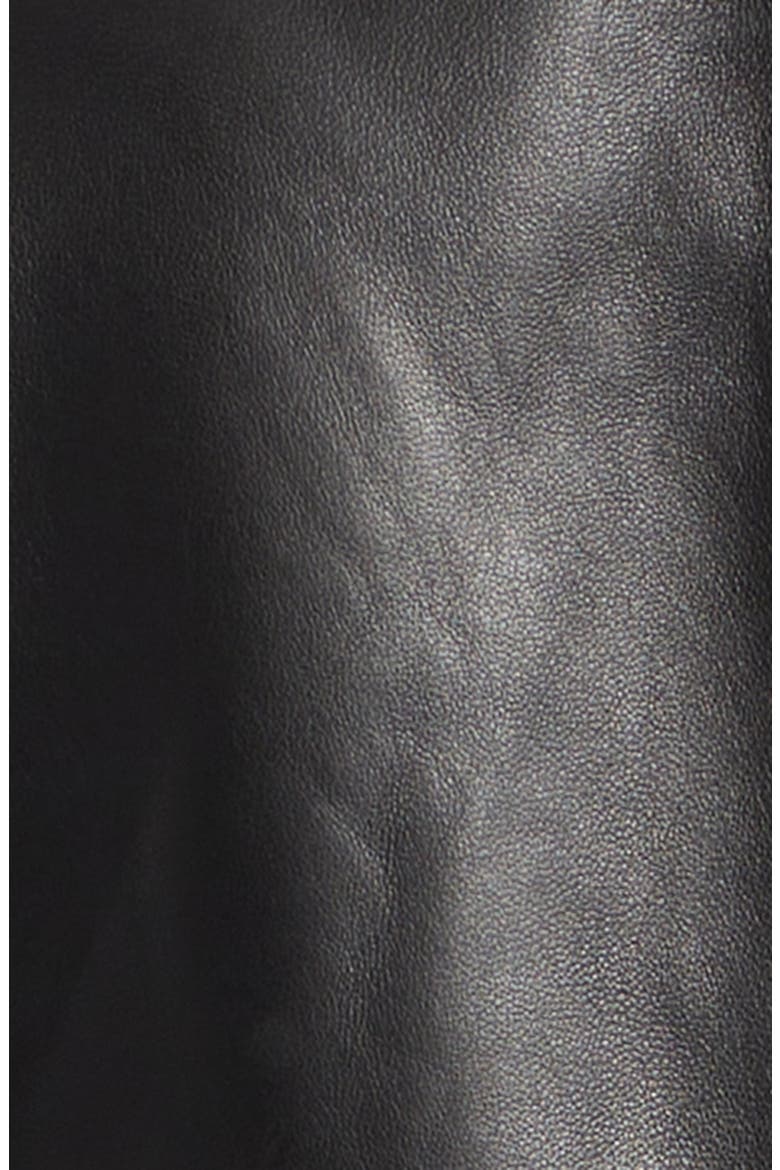 Quinn Leather Peplum Jacket, Alternate, color, BLACK