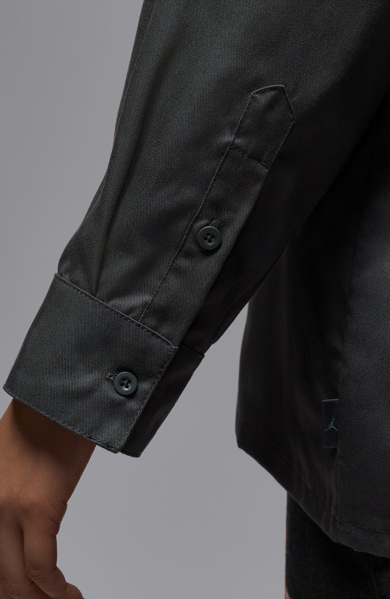 Nike Long Sleeve Woven Button-Up Top, Alternate, color, Dark Smoke Grey