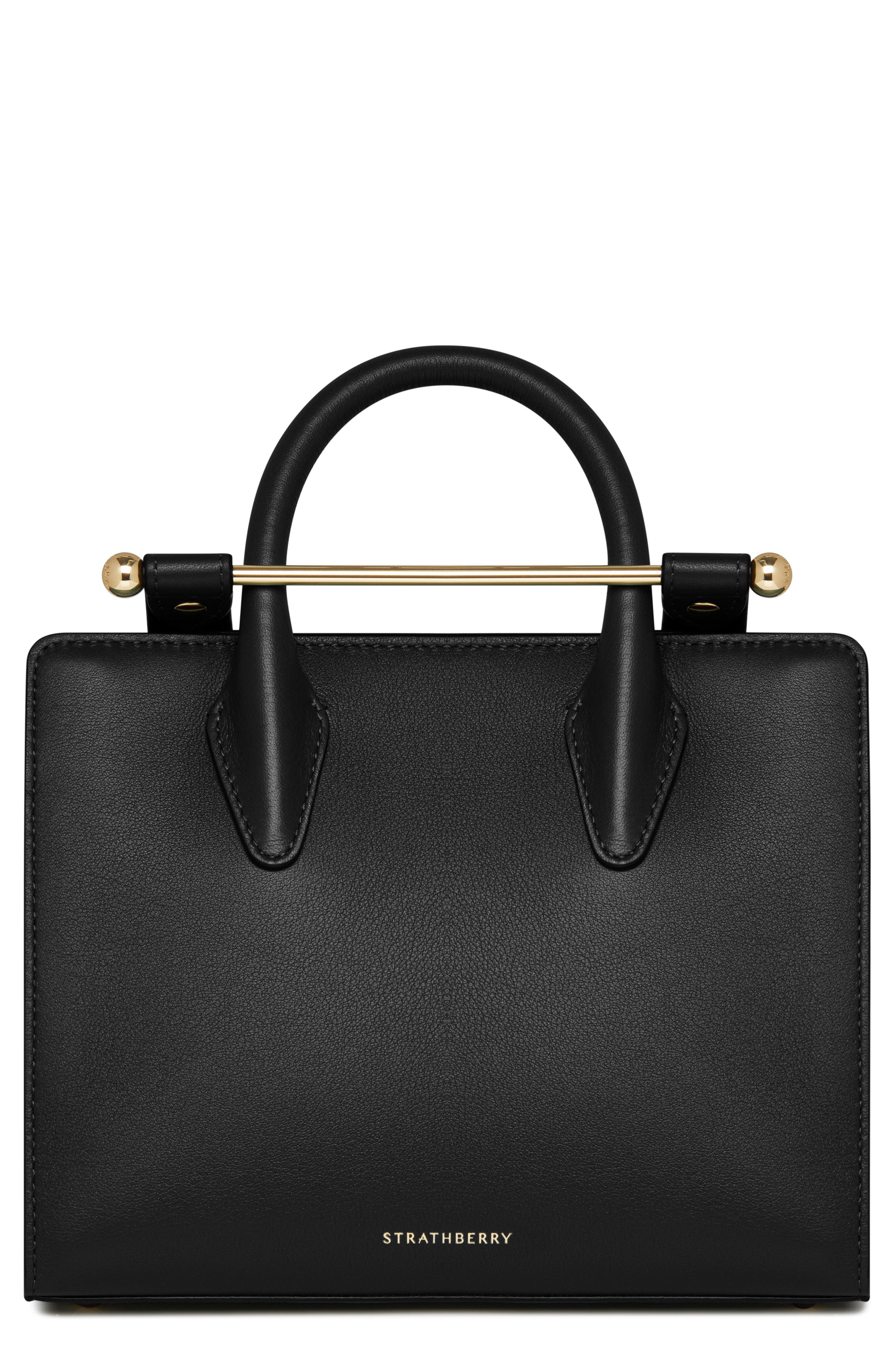 Strathberry Mini Leather Tote, Main, color, Black