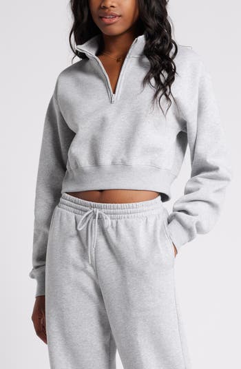 BP. Quarter Zip Fleece Detail Sweatshirt | Nordstrom