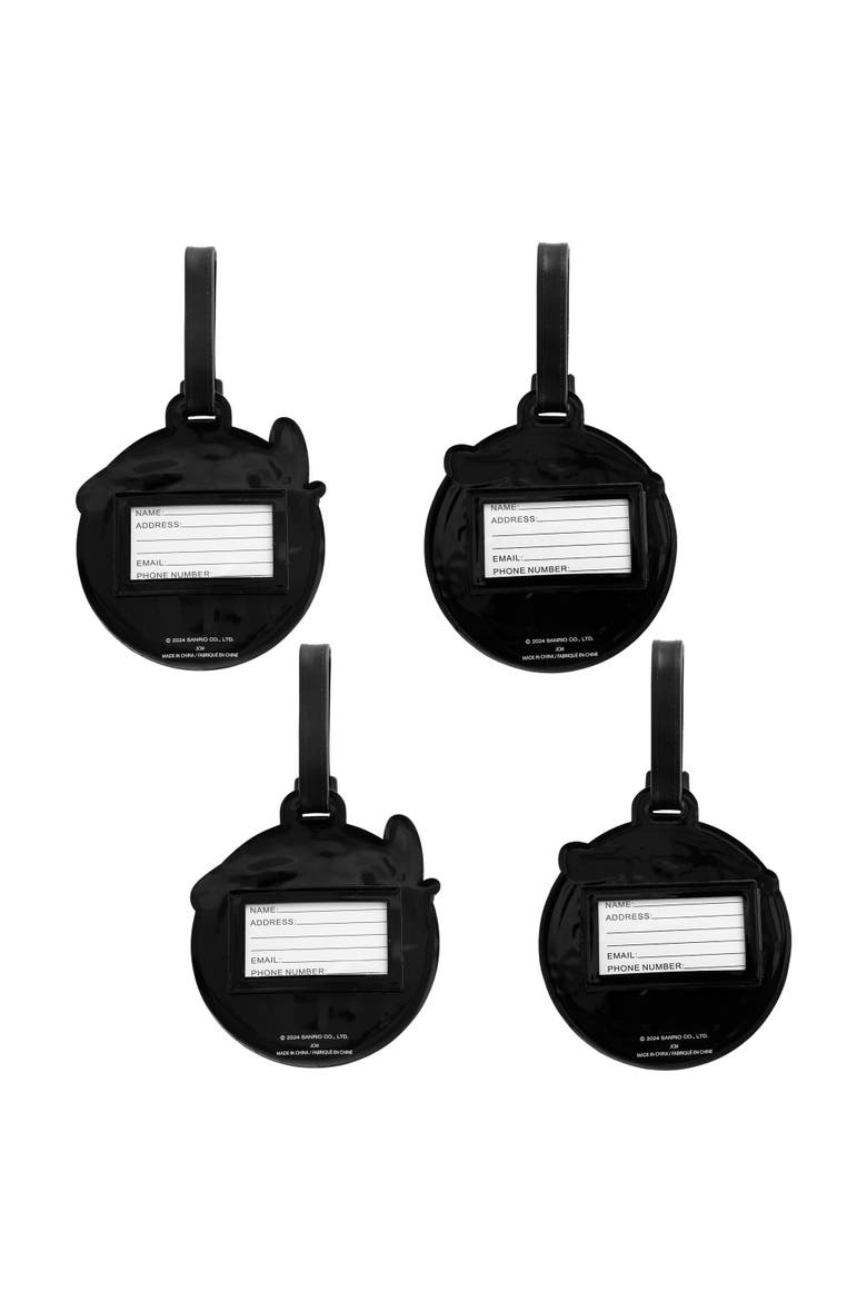 Cute Luggage Tag, Set of 4, Alternate, color, Black, multi-color