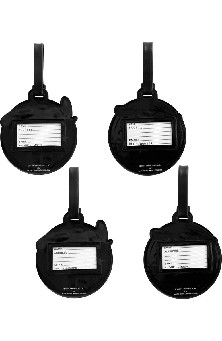 Hello Kitty Cute Luggage Tag, Set of 4, Alternate, color, Black, Multi-Color