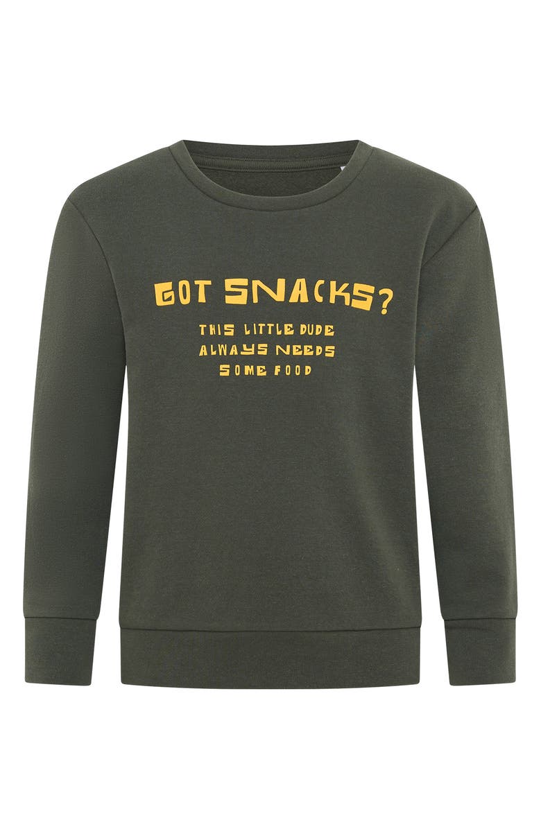 dot australia Kids' Get Snacks Graphic Sweatshirt, Main, color, Olive