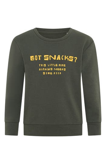 Dot Australia Kids' Get Snacks Graphic Sweatshirt In Green