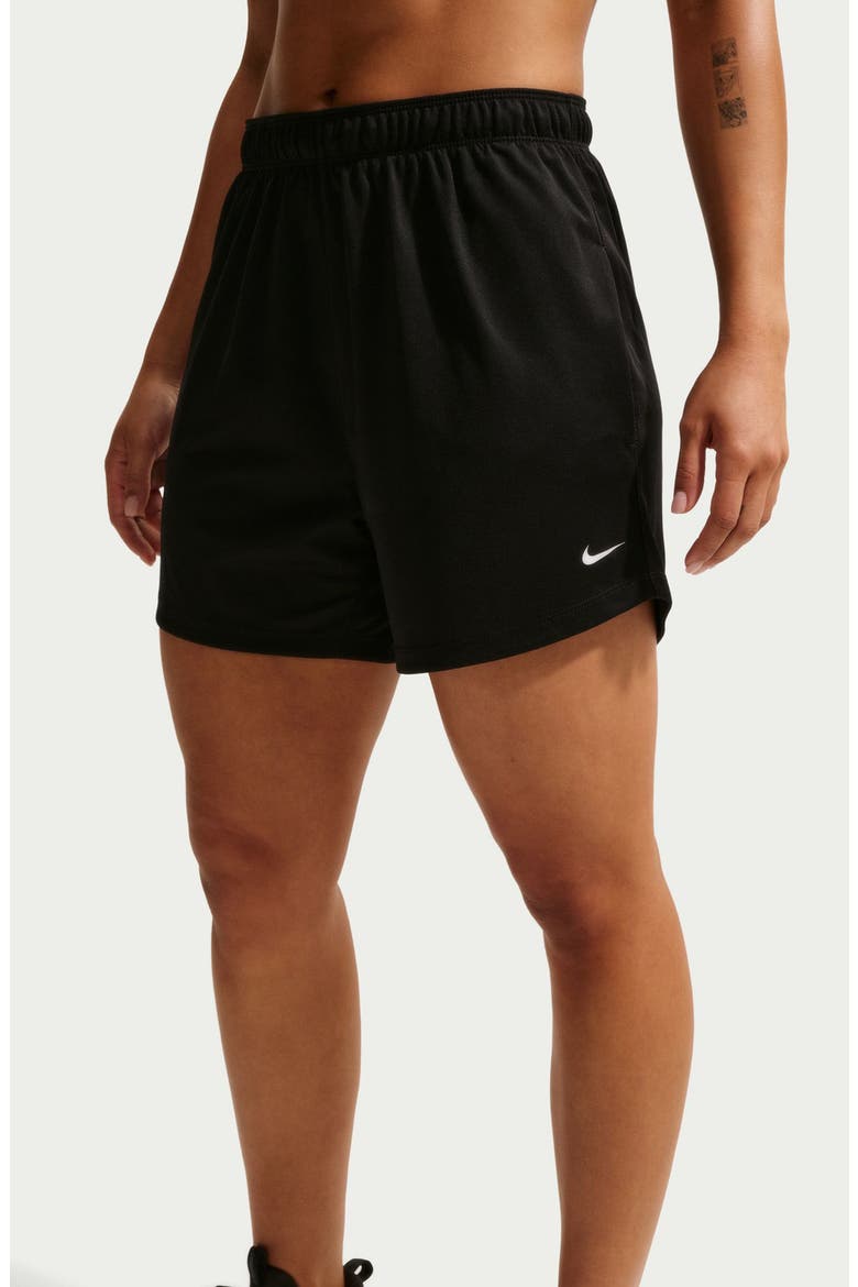 One Dri-FIT Mid Rise 5-Inch Shorts, Alternate, color, BLACK/ BLACK/ WHITE