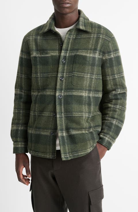 Plaid Fleece Lined Shirt Jacket