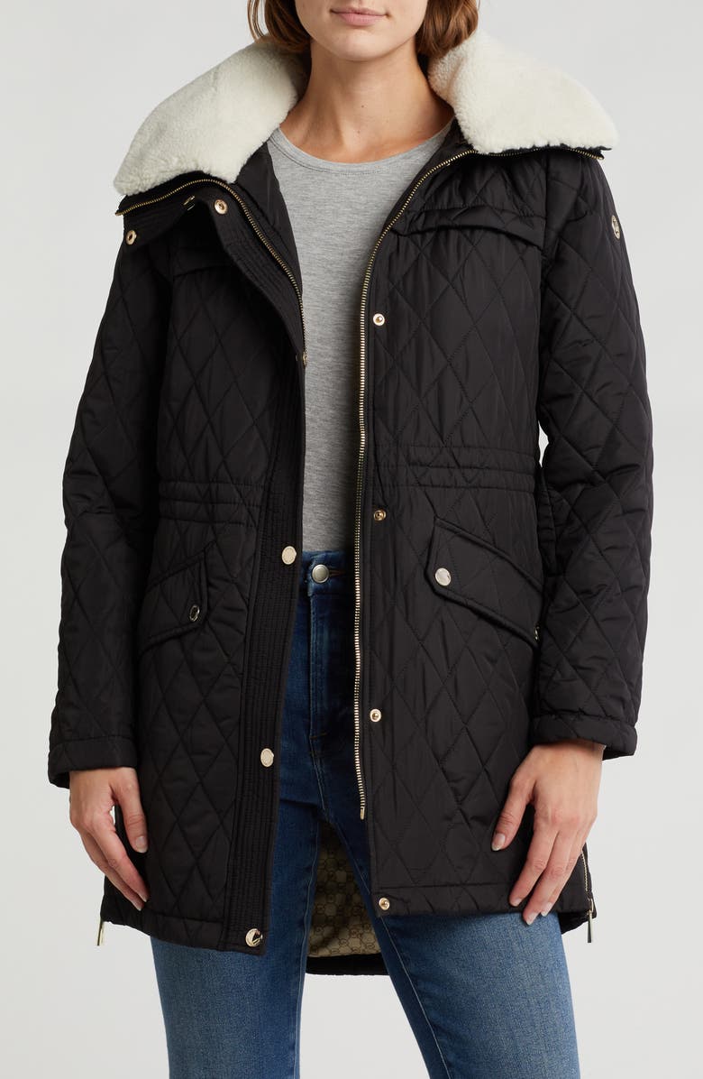 Michael Kors Faux Shearling Collar Parka, Main, color, 