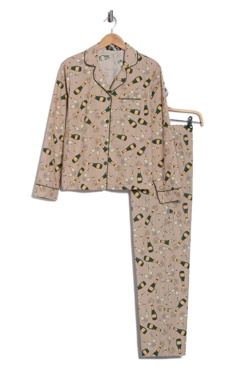 Tart Kalin Champange Print Brushed Jersey Pajamas, Alternate, color, Beige