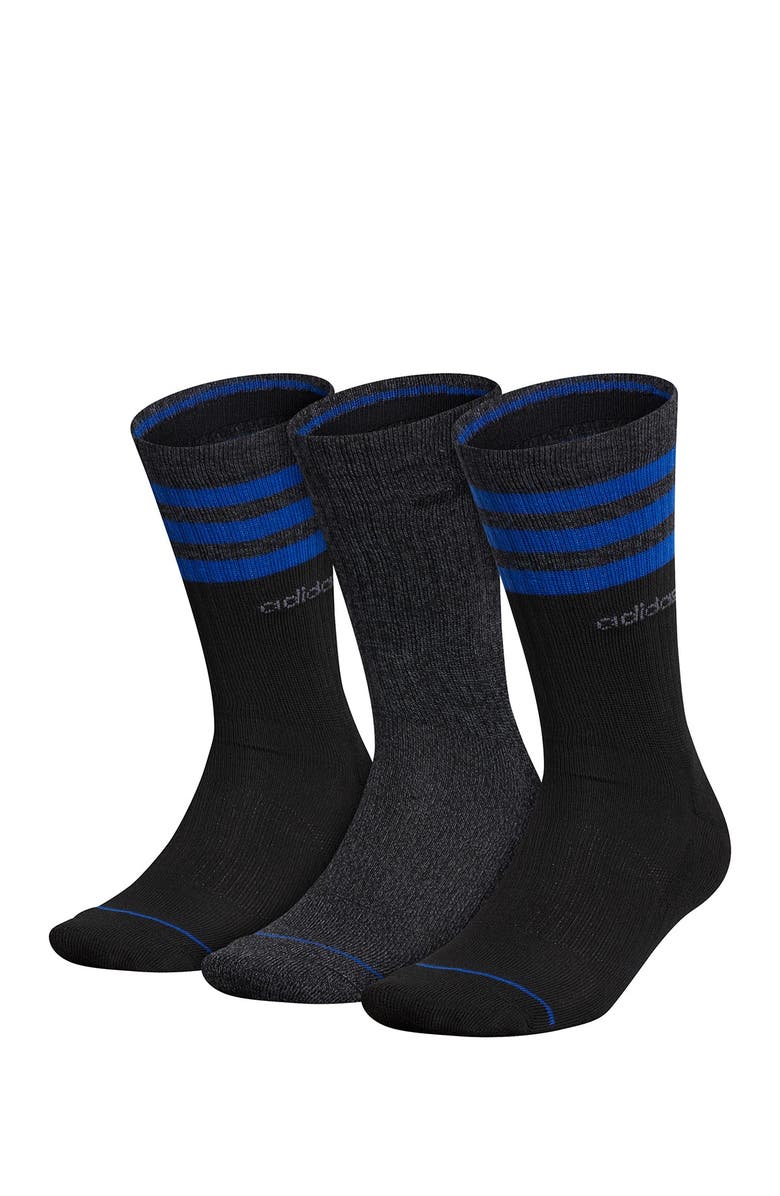 adidas 3-Stripe Crew Socks - Pack of 3, Alternate, color, 