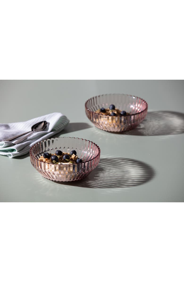 Fortessa Archie Set of 4 Pink Cereal Bowls, Alternate, color, Pink