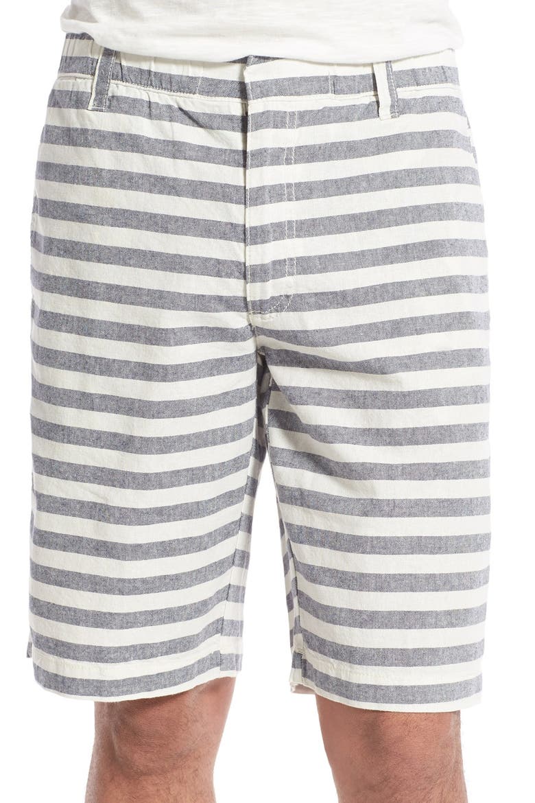 Stripe Linen & Cotton Shorts, Main, color, STRIPE LINEN COTTON