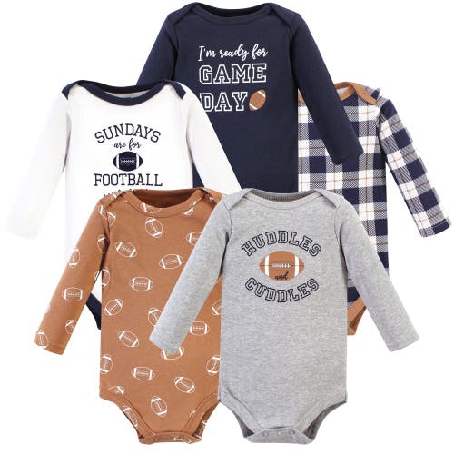 Hudson Baby Five-piece Collection Of Long-sleeve Cotton Bodysuits In Multi
