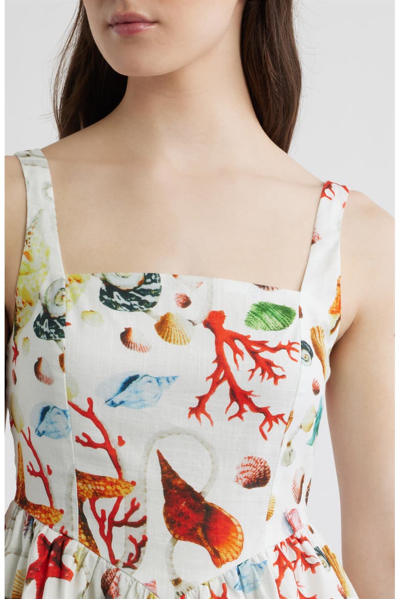 Giorgia Lace Inset Cotton Mini Sundress, Alternate, color, SEASHELL