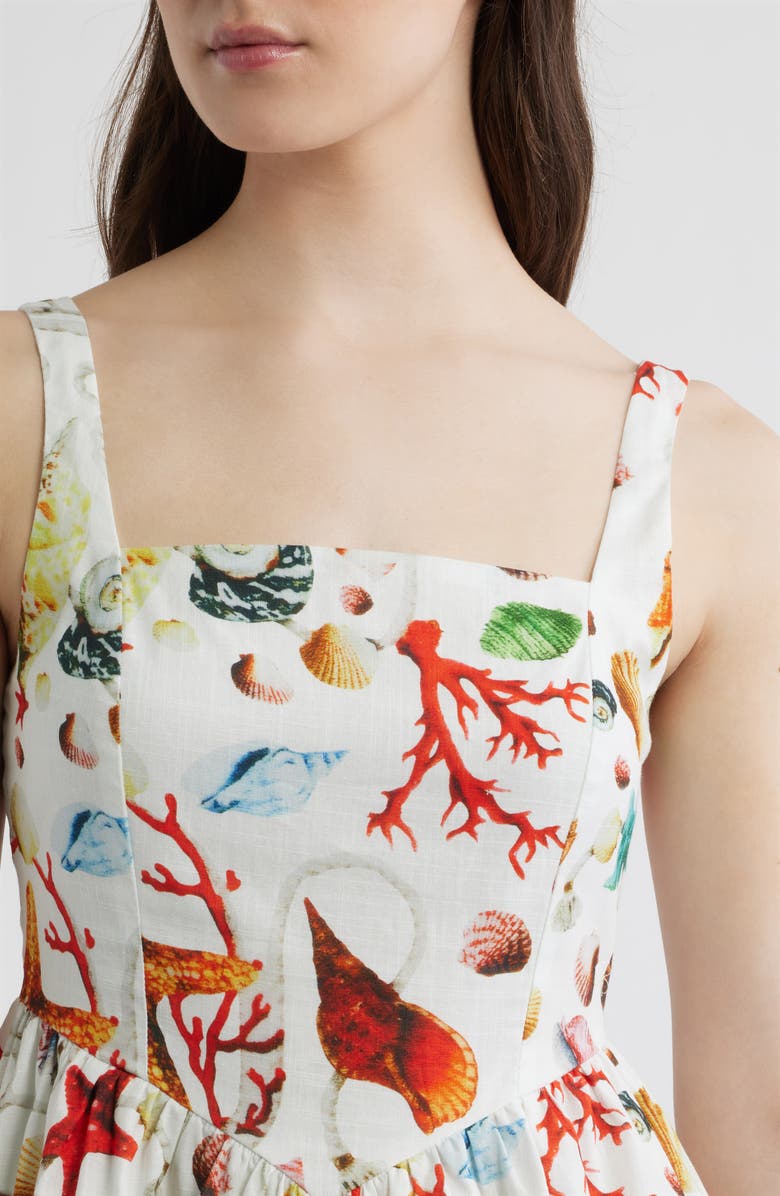 LAYERED WITH LOVE Giorgia Lace Inset Cotton Mini Sundress, Alternate, color, Seashell