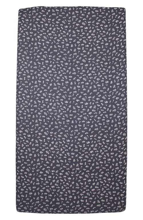 L'Ovedbaby Branch Print Fitted Organic Cotton Crib Sheet in Dusk Leaves  product