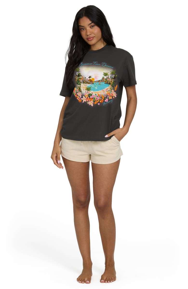 Billabong Rays of Joy Graphic Cotton T-Shirt, Alternate, color, Off Black