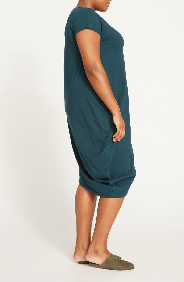 Universal Standard Geneva Asymmetric T-Shirt Dress, Alternate, color, Deep Sea