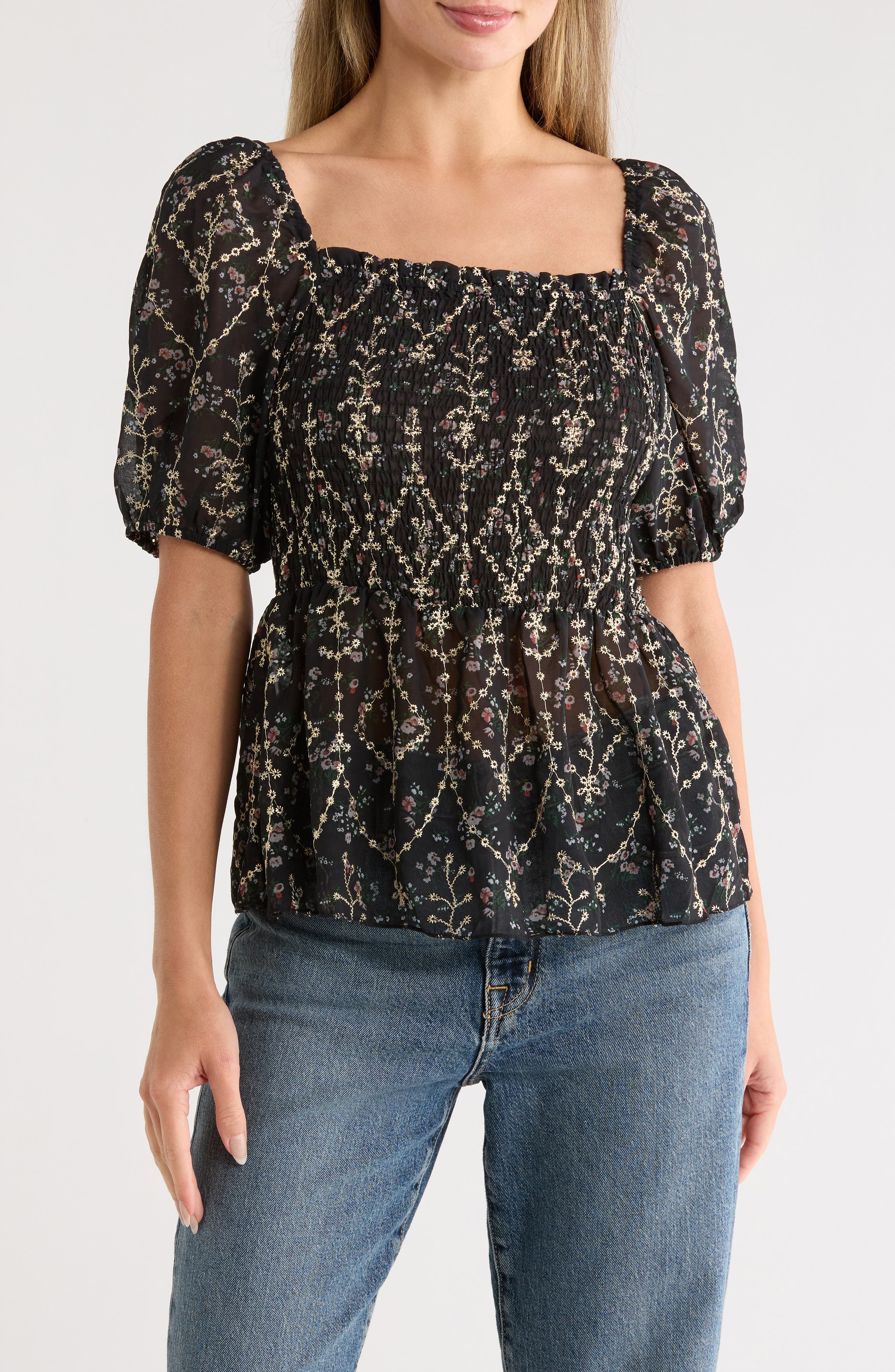 Forgotten Grace Print Short Sleeve Top
