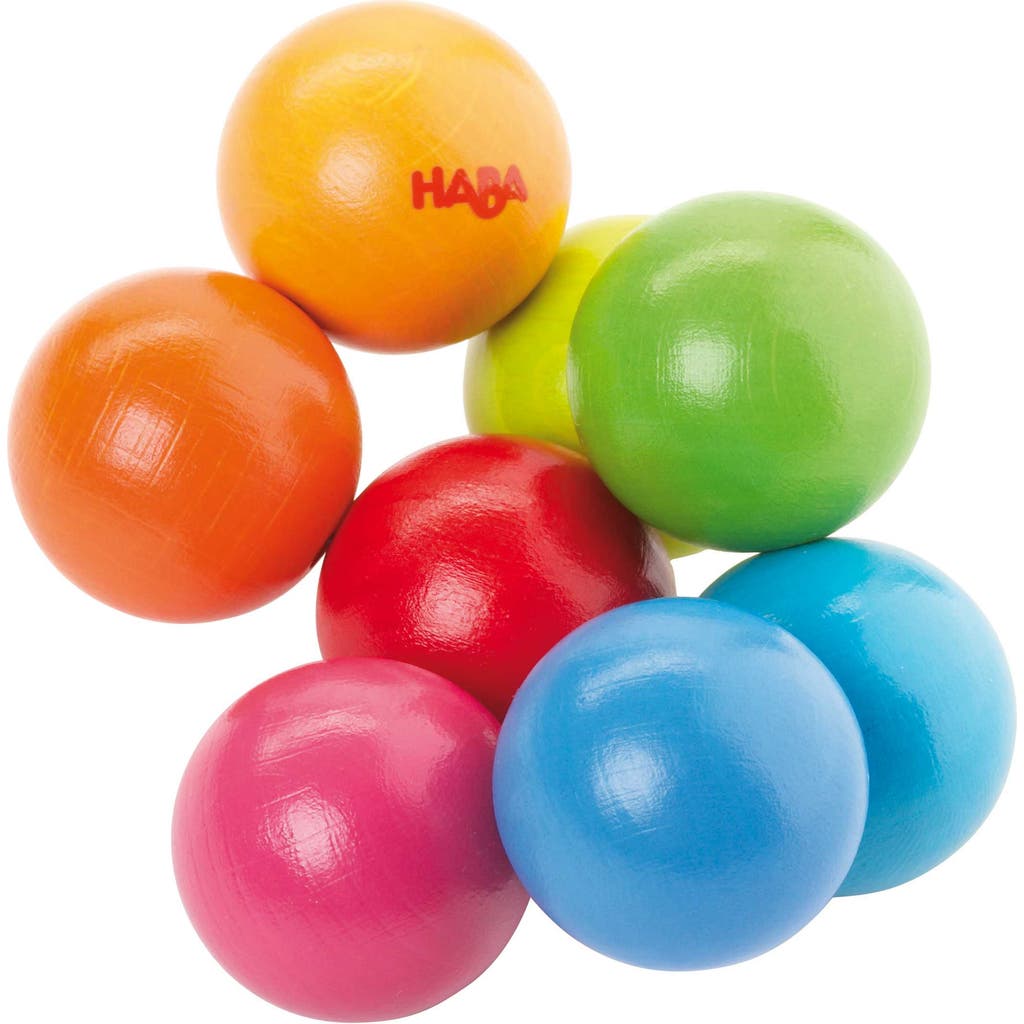 HABA HABA WOODEN BABY TEETHING TOY MAGICA, SENSORY GRASPING RATTLE FOR BABIES 6-24 MONTHS, SAFE & COLORFU