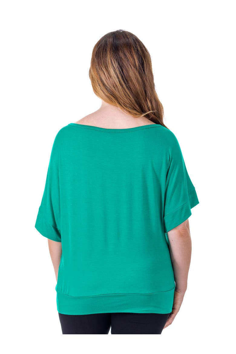 Loose Fit Dolman Top with Wide Sleeves, Alternate, color, Green