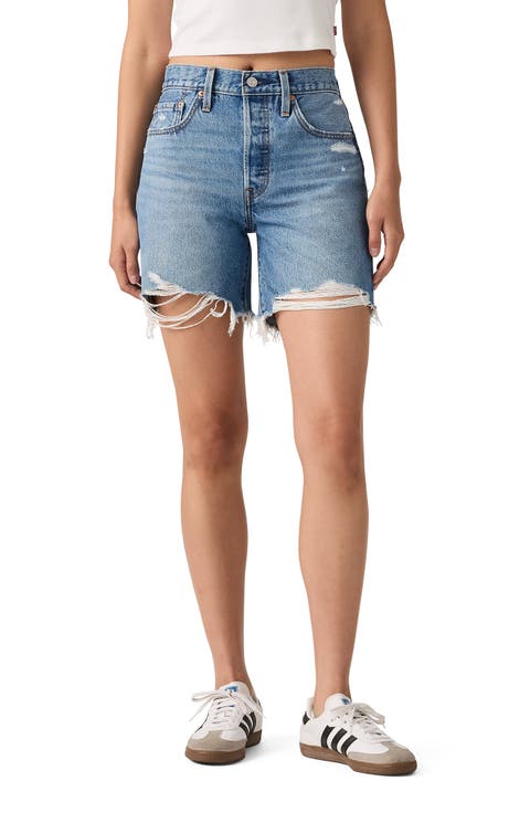 501® Mid Thigh Denim Cutoff Shorts (Blow Big Horns)