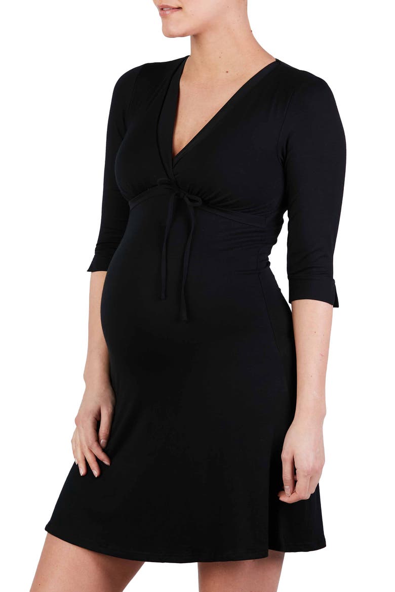 Milk Maternity/Nursing Nightgown, Main, color, BLACK