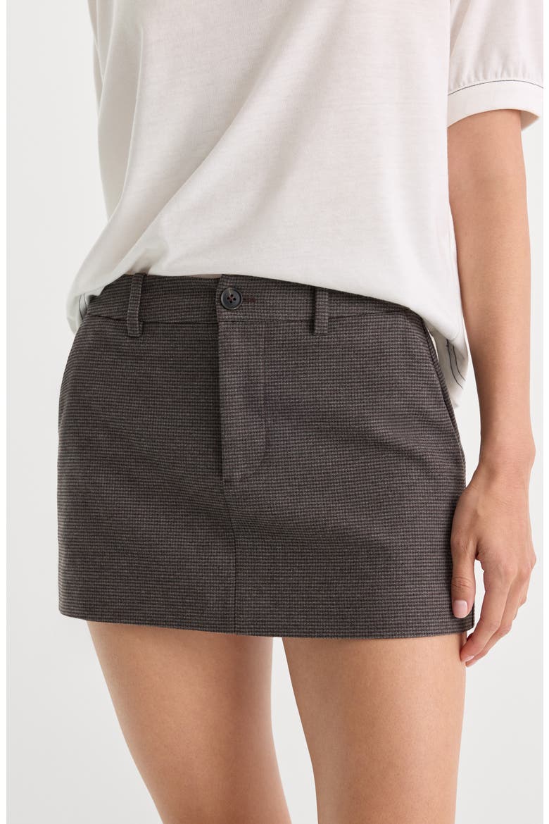 The Trouser Pinstripe Miniskirt, Alternate, color, CHARCOAL MINI HOUNDSTOOTH
